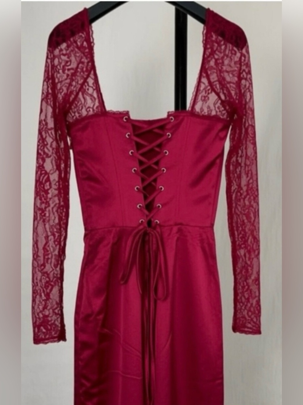 House of CB ‘PERDI’ Berry Satin Maxi Corset Dress Small US4-6 $259 - Picture 8 of 13